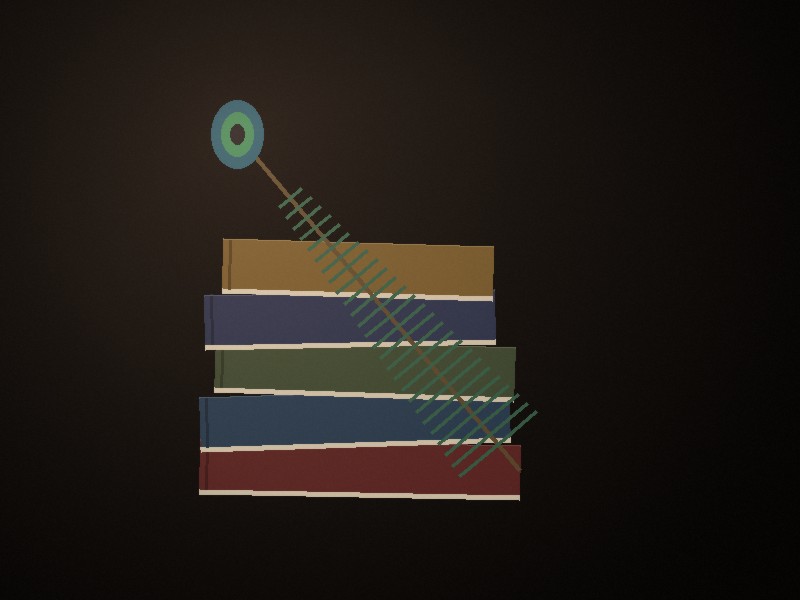 A stack of old books with a peacock feather resting across them